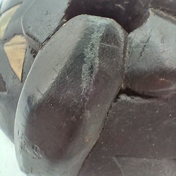 VTG 12” African Ghana Hand Made Carved Baluba Moon Wood Beaded Mask Tribal - Picture 8 of 12